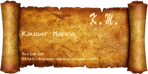 Kauser Manna névjegykártya